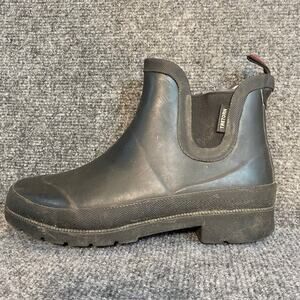 Tretorn Lina Chelsea Rain Boots Womens Size 7 Black Rubber Waterproof Winter